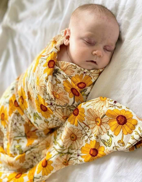 Muslin Swaddles Bamboo Blend - Daisy