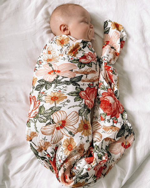 Muslin Swaddle Bamboo Blend - Vintage Floral