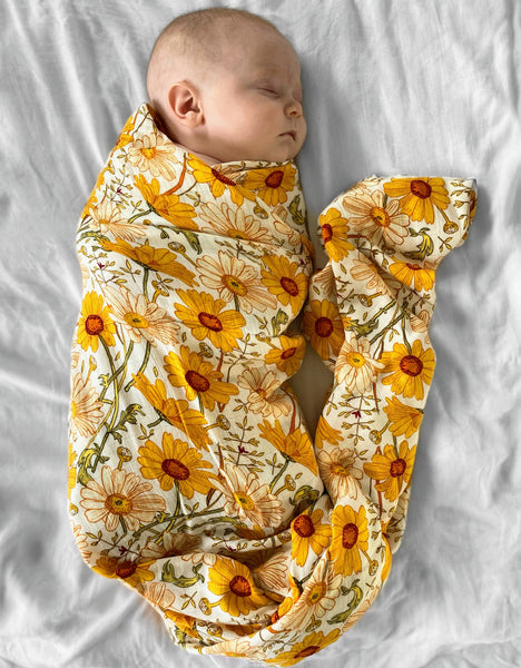 Muslin Swaddles Bamboo Blend - Daisy