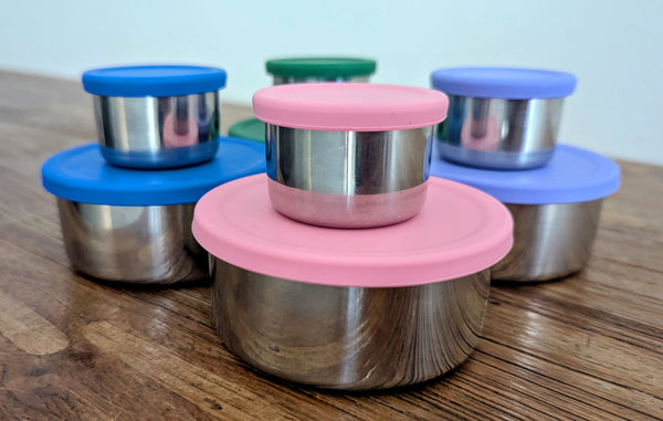 Mini Stainless Containers with silicone lids (Set of 2)