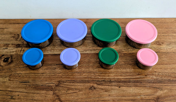 Mini Stainless Containers with silicone lids (Set of 2)