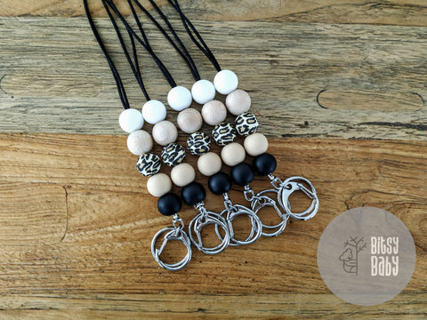 Lanyard - Cream Leopard