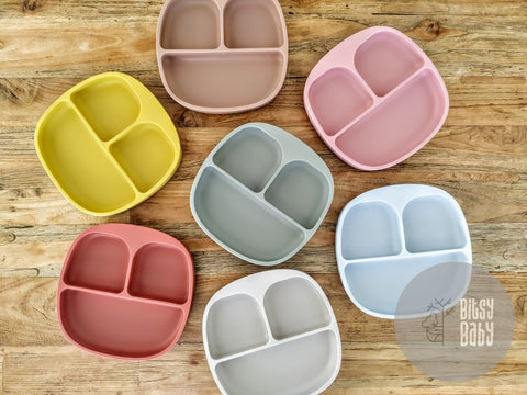 Silicone Suction Divided Plates with lids