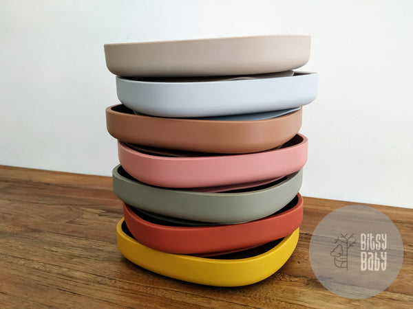 Silicone Suction Divided Plates with lids