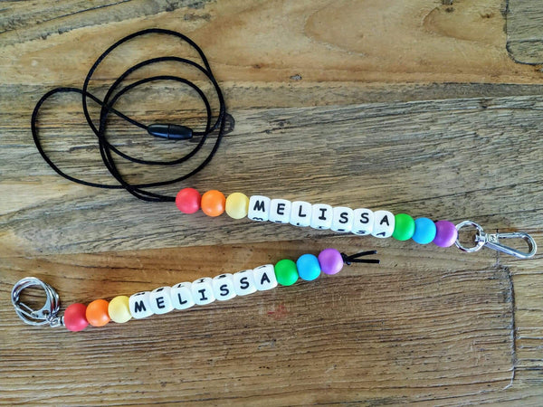 Lanyard - Teacher Personalised Rainbow