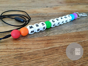 Lanyard - Teacher Personalised Rainbow